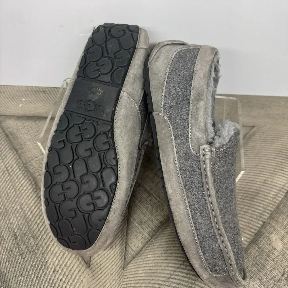 UGG Men’s Gray Suede Slip-On Lined Comfort Slippers US 12 EU 45